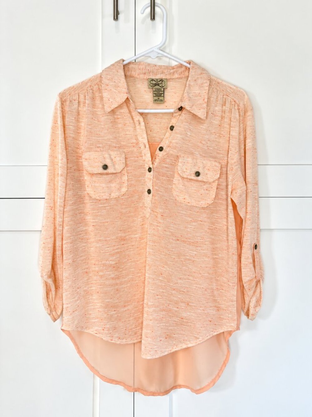Eyeshadow Couture | Peach Tunic Blouse – Size Medium